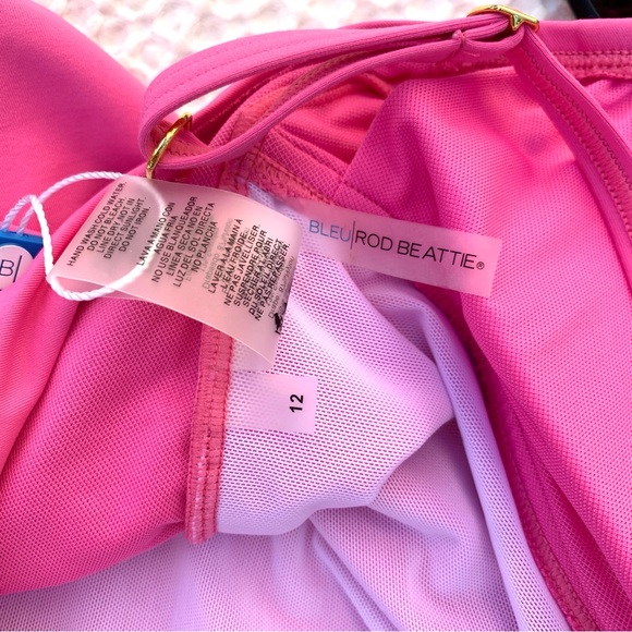 BLEU Rod Beattie Twist & Shout Pink 1-PC Swimsuit Sz 12 - Picture 10 of 13